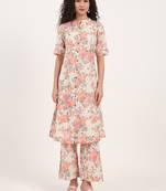 Divena cream floral printed cotton co-ords sets