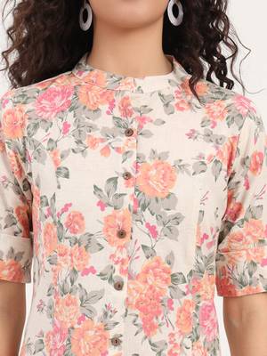 Divena cream floral printed cotton co-ords sets 4