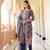 Women blue rayon blend ethnic motifs printed straight kurta trouser with dupatta