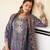 Women blue rayon blend ethnic motifs printed straight kurta trouser with dupatta