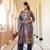 Women blue rayon blend ethnic motifs printed straight kurta trouser with dupatta