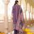 Women purple rayon blend ethnic motifs printed straight kurta trouser with dupatta