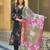 Women black rayon blend floral printed straight kurta trouser with dupatta