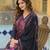 Women black rayon blend abstract printed straight kurta trouser with dupatta