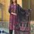 Women black rayon blend abstract printed straight kurta trouser with dupatta