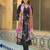 Women black rayon blend floral printed straight kurta trouser with dupatta