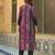 Women black rayon blend abstract printed straight kurta trouser with dupatta