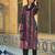 Women black rayon blend abstract printed straight kurta trouser with dupatta
