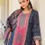 Women blue rayon blend ethnic motifs printed straight kurta trouser with dupatta