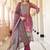 Women purple rayon blend ethnic motifs printed straight kurta trouser with dupatta
