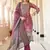Women purple rayon blend ethnic motifs printed straight kurta trouser with dupatta