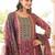 Women purple rayon blend ethnic motifs printed straight kurta trouser with dupatta