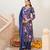 Women blue rayon blend floral printed straight kurta trouser with dupatta