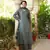 Women olive rayon blend floral printed a-line kurta palazzo with dupatta