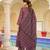 Women pink rayon blend floral printed a-line kurta palazzo with dupatta