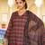 Women red rayon blend floral printed a-line kurta palazzo with dupatta