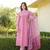 Women pink rayon blend ethnic motifs printed straight kurta trouser with dupatta