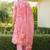 Women pink rayon blend floral printed a-line kurta palazzo with dupatta