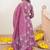 Women pink rayon blend floral printed a-line kurta palazzo with dupatta