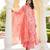 Women pink rayon blend floral printed a-line kurta palazzo with dupatta