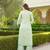Women green viscose solid embroidered straight kurta palazzo with dupatta