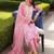 Women pink viscose solid embroidered straight kurta palazzo with dupatta