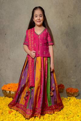 Multi colour printed lehenga set 2