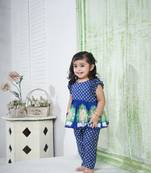 Pichwai blue peplum pant set