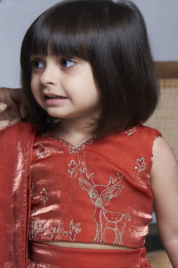 Rust hand embroidered 