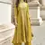 Yellow georgette embroidered palazzo suit