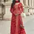 Red georgette embroidered palazzo suit