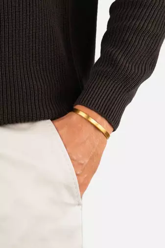 Fashion golden cuff bracelet for women hand accessories open kada adjustable