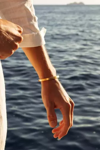 Fashion golden cuff bracelet for women hand accessories open kada adjustable