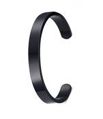 Black cuff bracelet stylish bracelet for women & men accessories jewellery for adjustable stainless steel