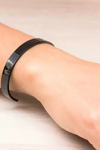 Black cuff bracelet stylish bracelet for women & men accessories jewellery for adjustable stainless steel