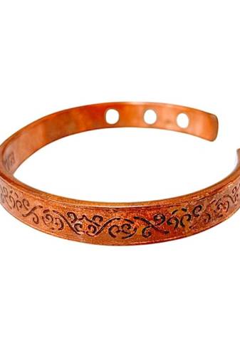 Chakradhari flat pure copper brass peace healing chakra jewelry kada for women and men