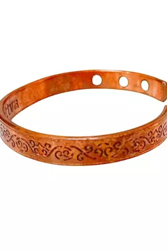Chakradhari flat pure copper brass peace healing chakra jewelry kada for women and men