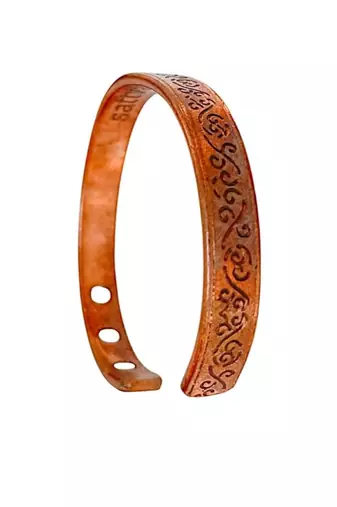 Chakradhari flat pure copper brass peace healing chakra jewelry kada for women and men