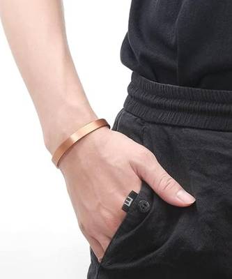 Pure copper tamba kada classic design open kada bracelet for men and women fashion 4