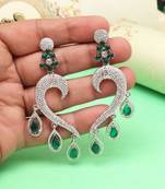Trendy green color fashion earrings