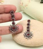 Sunset orange color fashion earrings