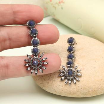 Cool blue color fashion earrings 1