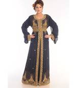 Blue eid islamic kaftan moroccan jalabiya dress