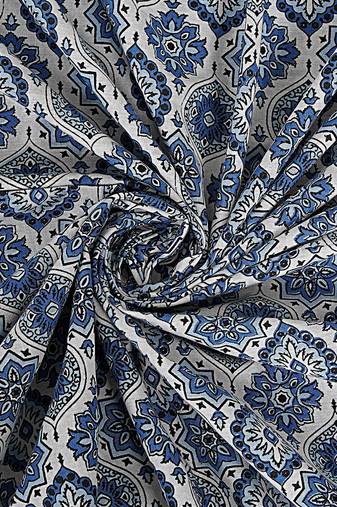 Rudra bazaar blue  210 tc cotton double king bedsheet with 2 pillow covers