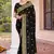 Black Zari Embroidered Border Georgette Saree With Matching Blouse