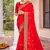 Red Zari Embroidered Border Georgette Saree With Matching Blouse