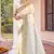 Off White Zari Embroidered Border Georgette Saree With Matching Blouse