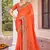 Peach Zari Embroidered Border Georgette Saree With Matching Blouse
