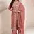 Peach silk jacquard embroidered salwar suit