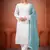 Off white georgette embroidered salwar suit